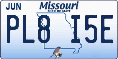 MO license plate PL8I5E