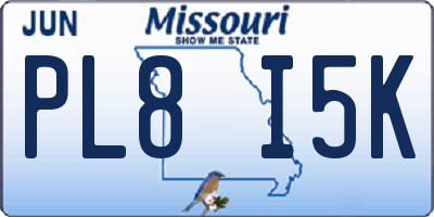 MO license plate PL8I5K