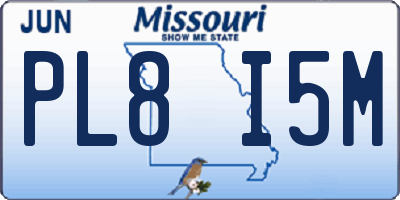 MO license plate PL8I5M