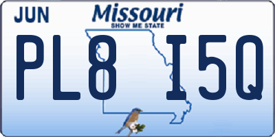 MO license plate PL8I5Q