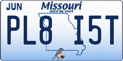 MO license plate PL8I5T