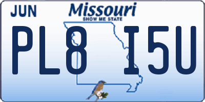 MO license plate PL8I5U