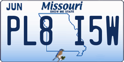 MO license plate PL8I5W