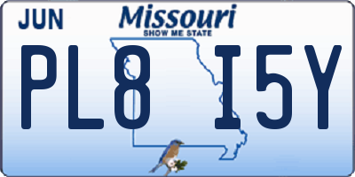 MO license plate PL8I5Y