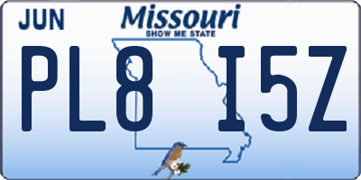 MO license plate PL8I5Z