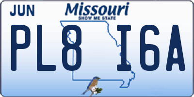 MO license plate PL8I6A