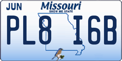 MO license plate PL8I6B