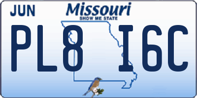 MO license plate PL8I6C