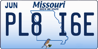 MO license plate PL8I6E