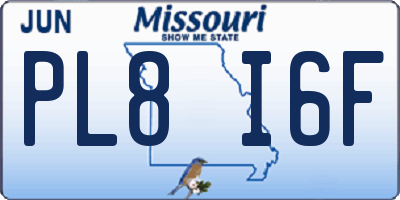 MO license plate PL8I6F