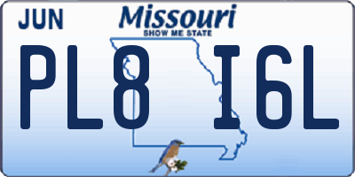 MO license plate PL8I6L