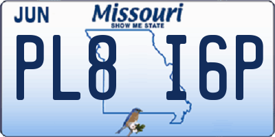 MO license plate PL8I6P