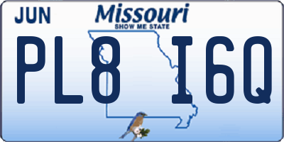 MO license plate PL8I6Q