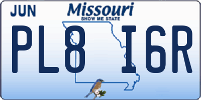 MO license plate PL8I6R