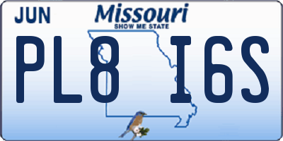 MO license plate PL8I6S