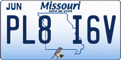 MO license plate PL8I6V