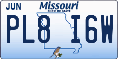 MO license plate PL8I6W