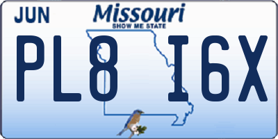 MO license plate PL8I6X