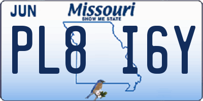 MO license plate PL8I6Y