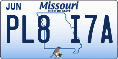 MO license plate PL8I7A