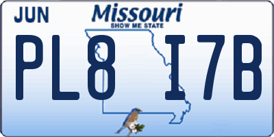 MO license plate PL8I7B