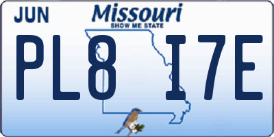 MO license plate PL8I7E