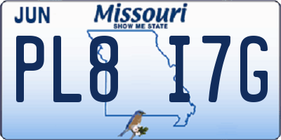 MO license plate PL8I7G