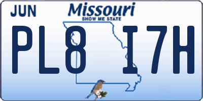 MO license plate PL8I7H