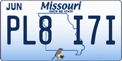 MO license plate PL8I7I