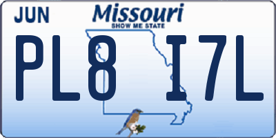 MO license plate PL8I7L