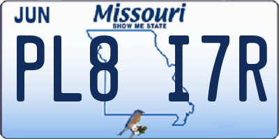 MO license plate PL8I7R