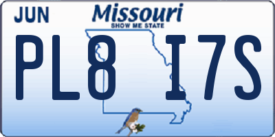 MO license plate PL8I7S