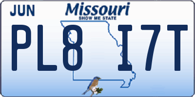 MO license plate PL8I7T