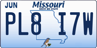 MO license plate PL8I7W