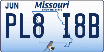 MO license plate PL8I8B