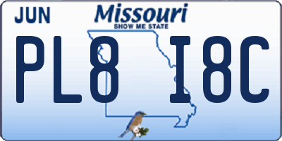 MO license plate PL8I8C