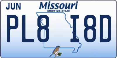 MO license plate PL8I8D