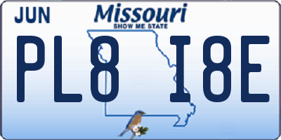 MO license plate PL8I8E