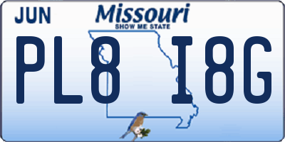 MO license plate PL8I8G