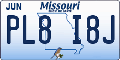 MO license plate PL8I8J