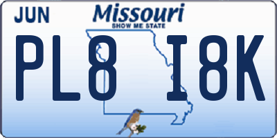 MO license plate PL8I8K