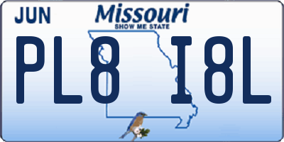 MO license plate PL8I8L