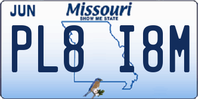 MO license plate PL8I8M