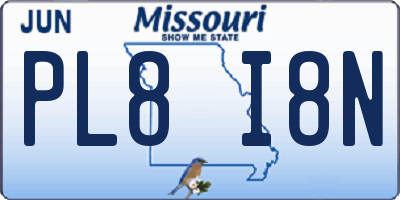 MO license plate PL8I8N