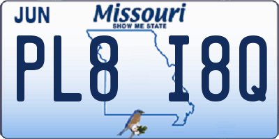 MO license plate PL8I8Q