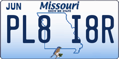 MO license plate PL8I8R