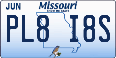 MO license plate PL8I8S