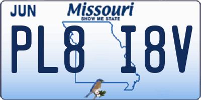 MO license plate PL8I8V