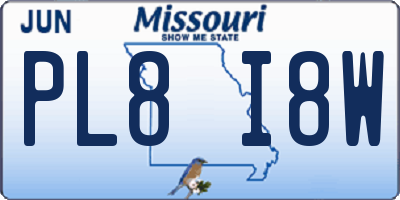 MO license plate PL8I8W