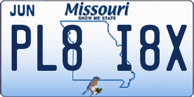 MO license plate PL8I8X